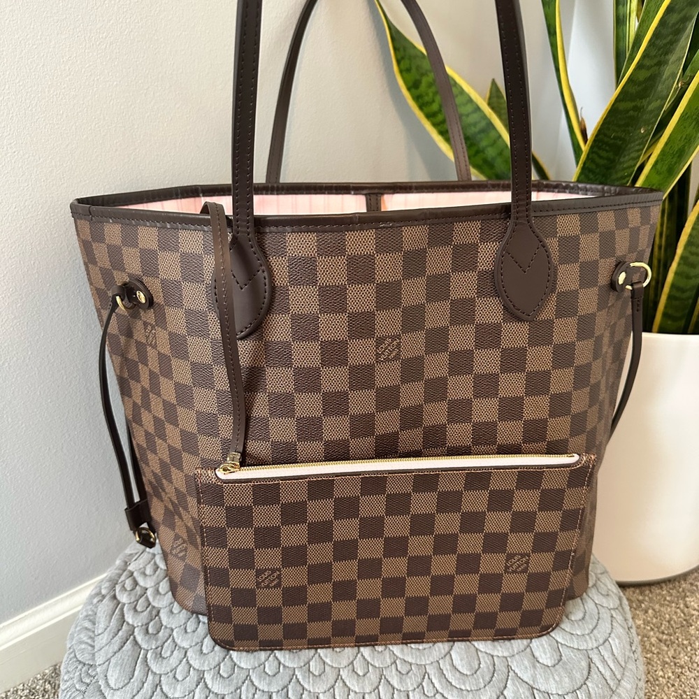 EUC🤎Louis Vuitton Neverfull MM Rose Ballerine